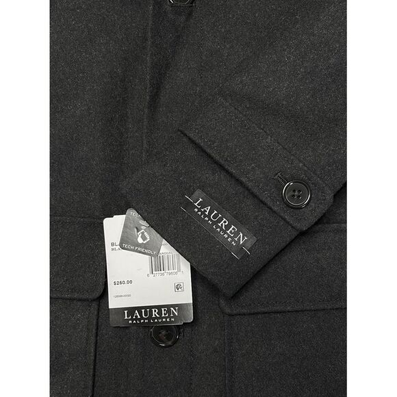 Lauren Ralph Lauren Big Boys Classic Wool Hooded Coat 10R Charcoal - NWT $250 - Picture 3 of 3